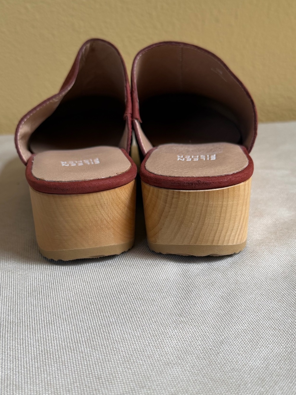Eileen Fisher Red Cedar Oiled Nubuck Wedge Clogs 10M NWOB - Picture 4 of 11